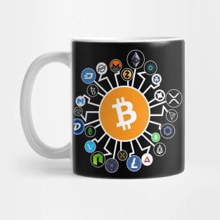 Crypto Cryptocurrency Bitcoin Chainlink Tezos Mug